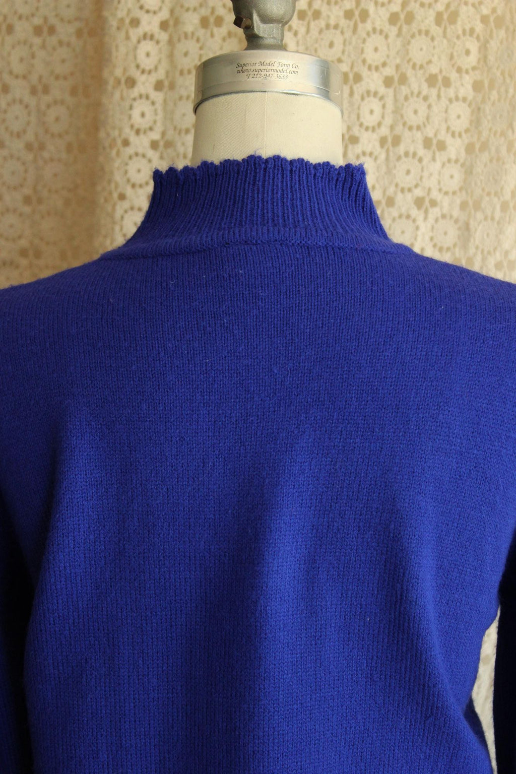 Vintage 1990s Salon Studio Royal Blue Acrylic Sweater