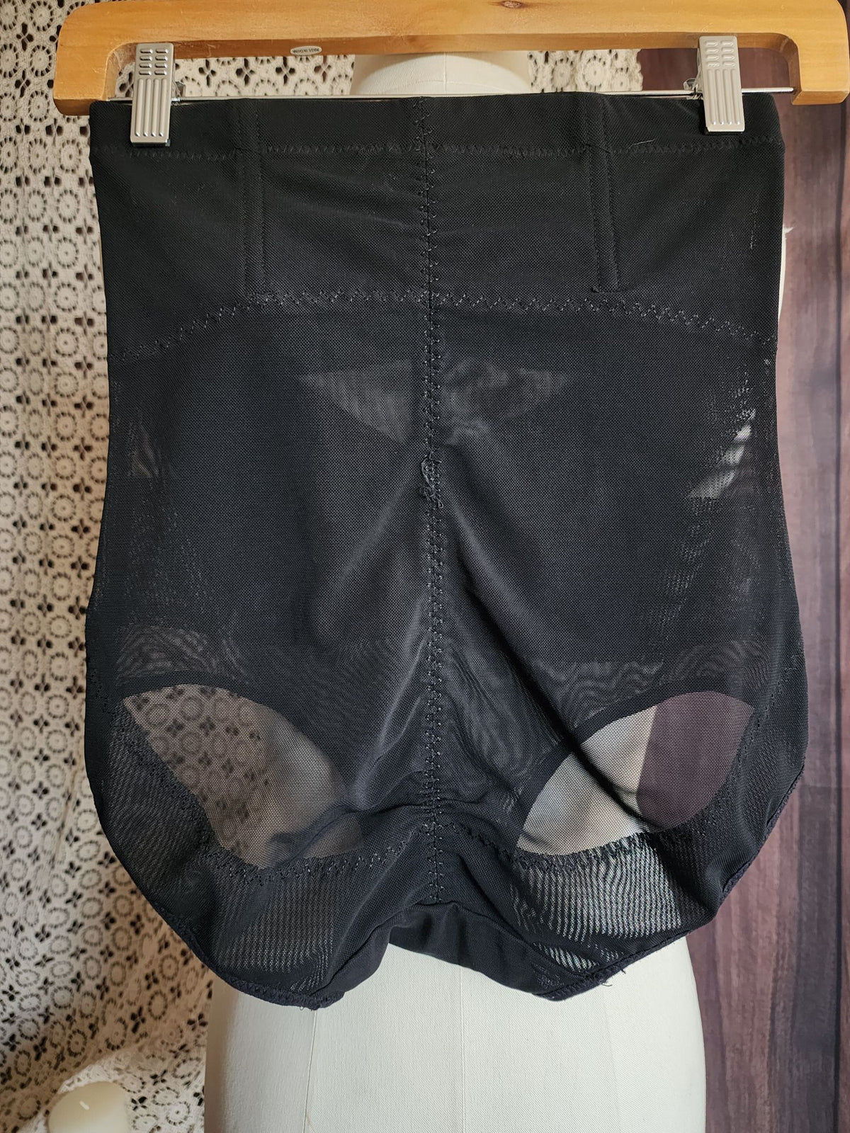 Shapewear Panty Girdle, Black, Control Top, High Waisted, Extra Large
