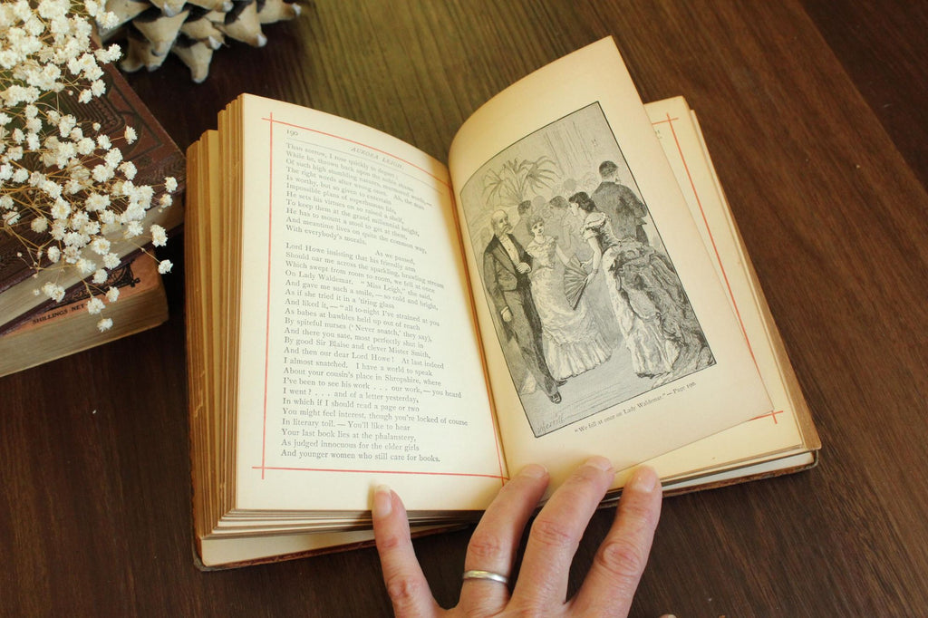 Vintage 1880s Book, Elizabeth Barrett Browning, "Aurora Leigh, A Poem in Nine Books"