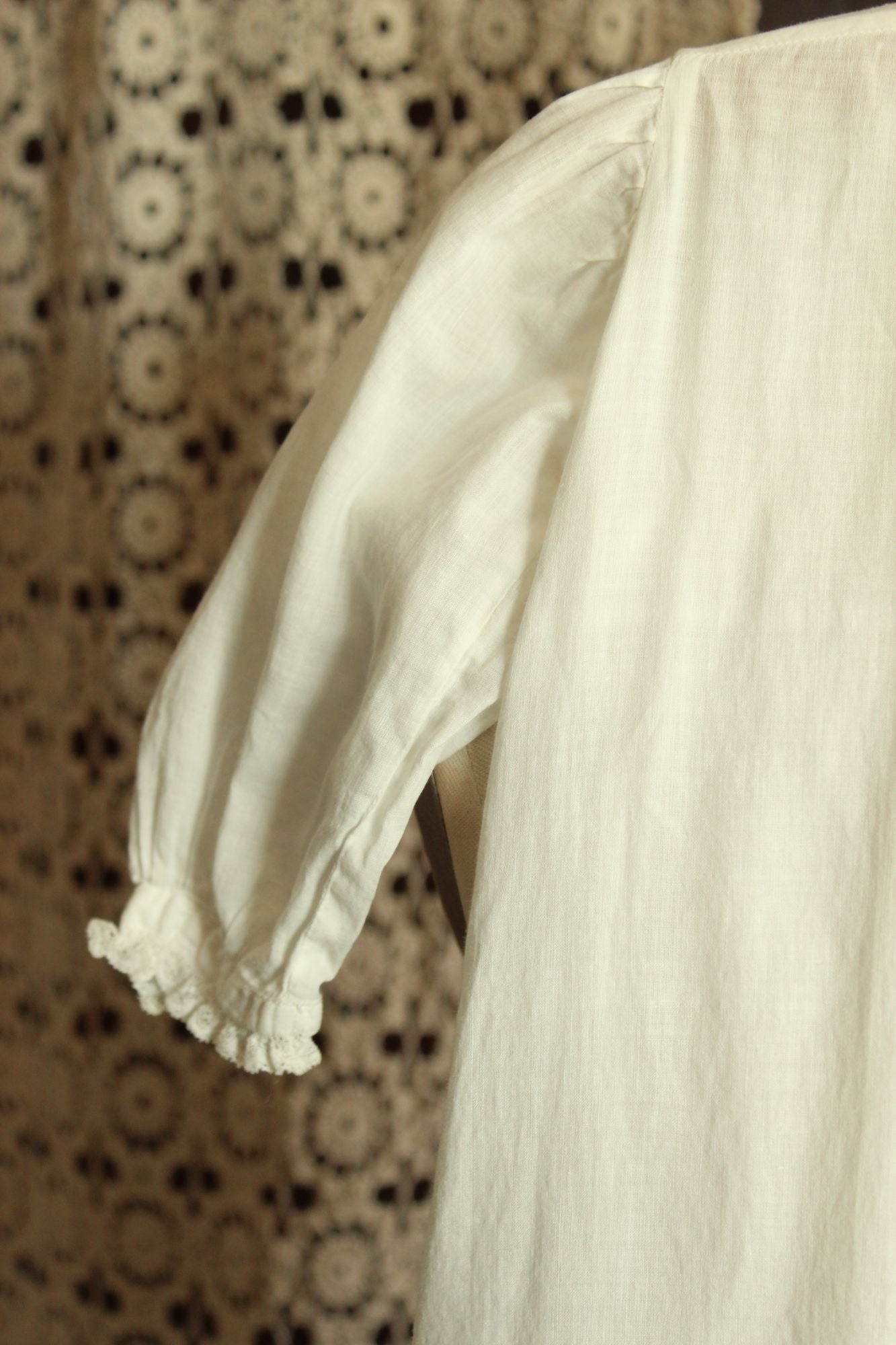 Vintage 1900s White Cotton and Lace Baby Dress
