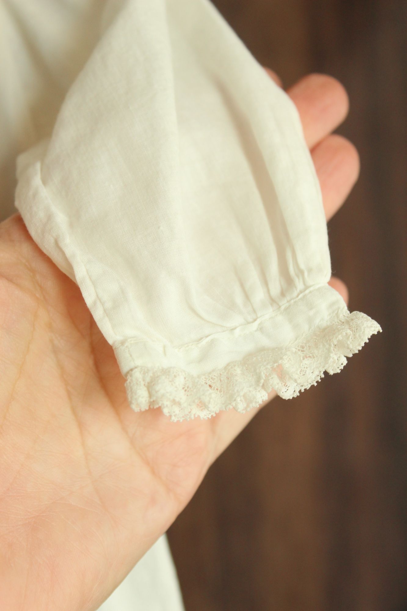 Vintage 1900s White Cotton and Lace Baby Dress