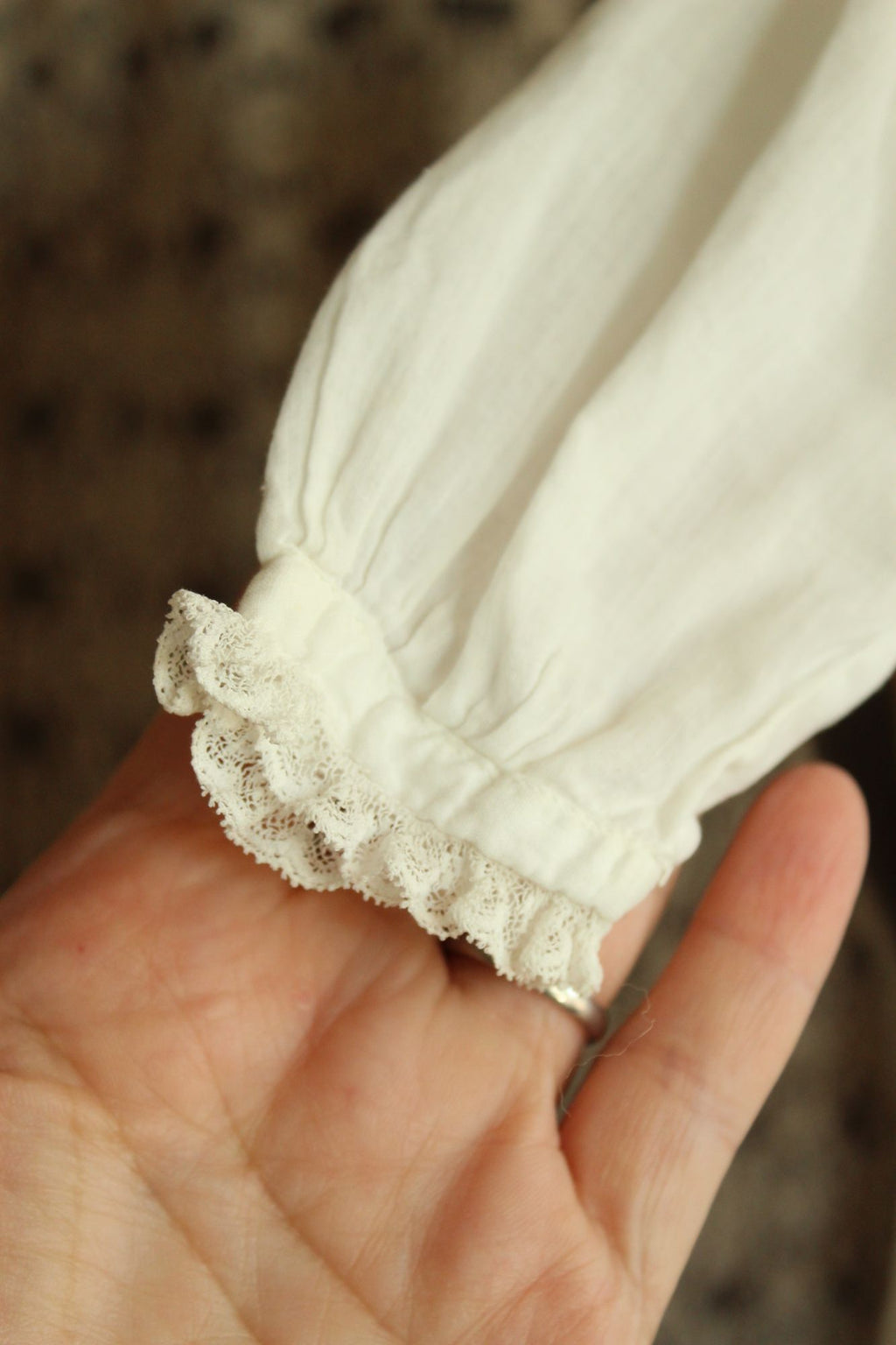 Vintage 1900s White Cotton and Lace Baby Dress