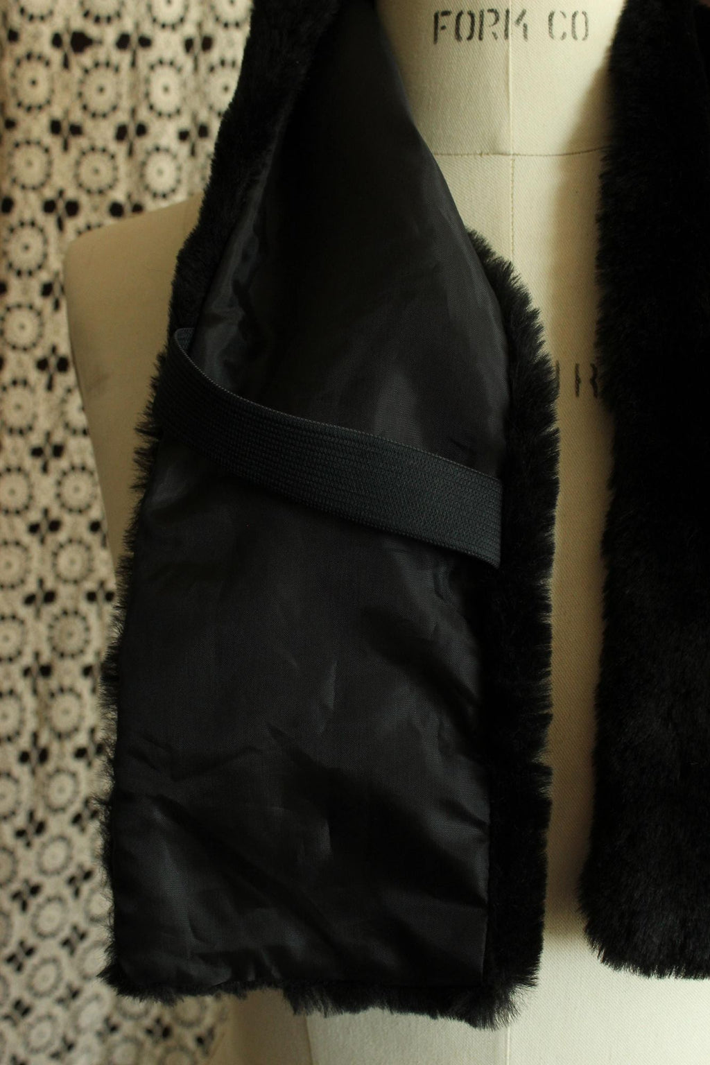 Vintage 1980s Faux Fur Pull Through Wrap