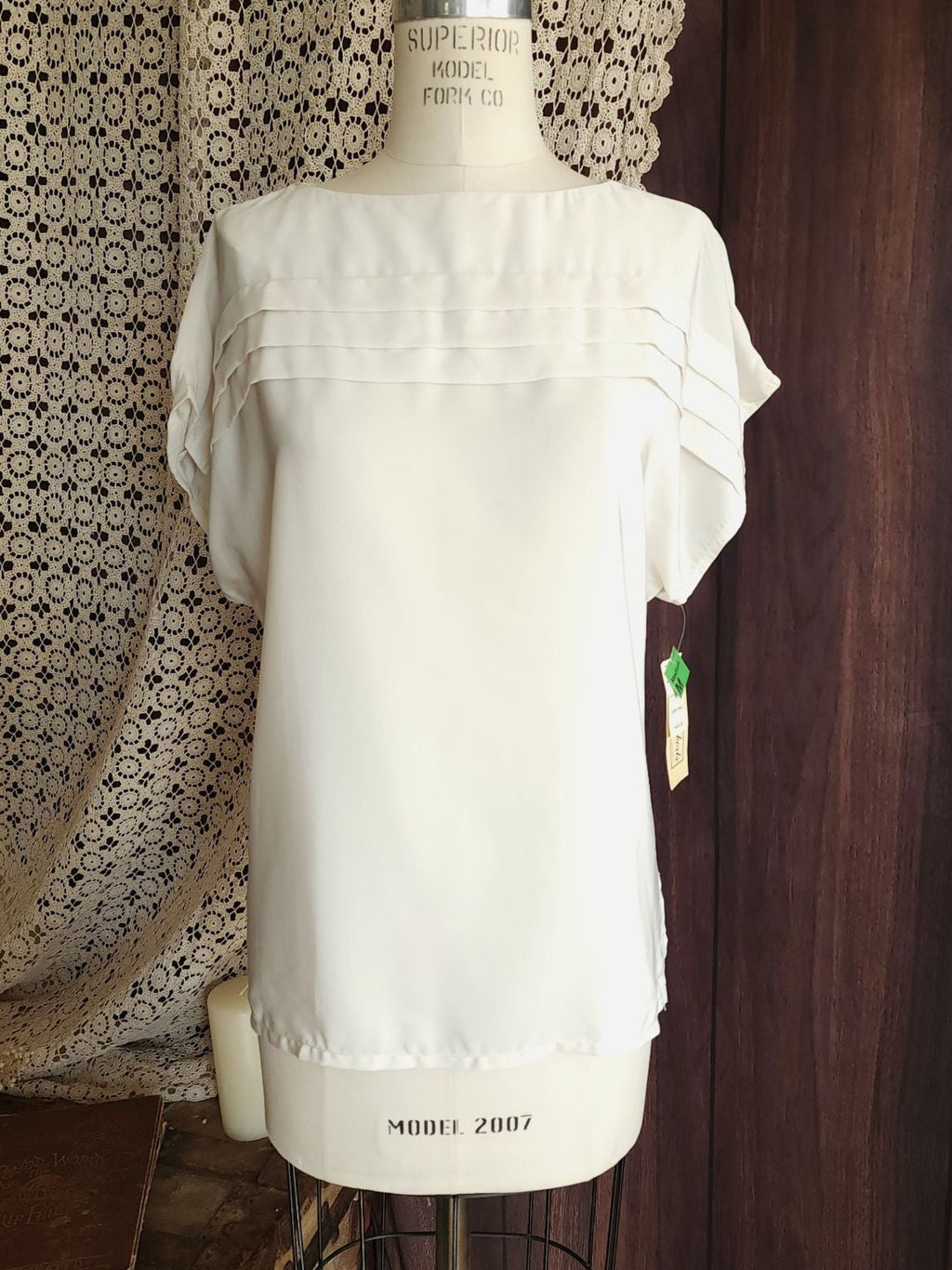 Vintage 1980s NWT Kaki Roberts Winter White Blouse