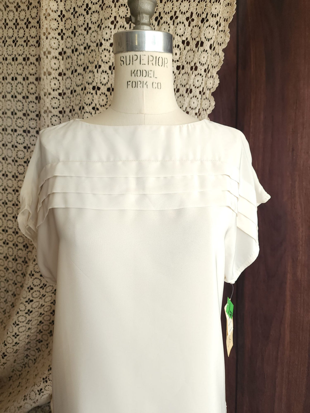 Vintage 1980s NWT Kaki Roberts Winter White Blouse