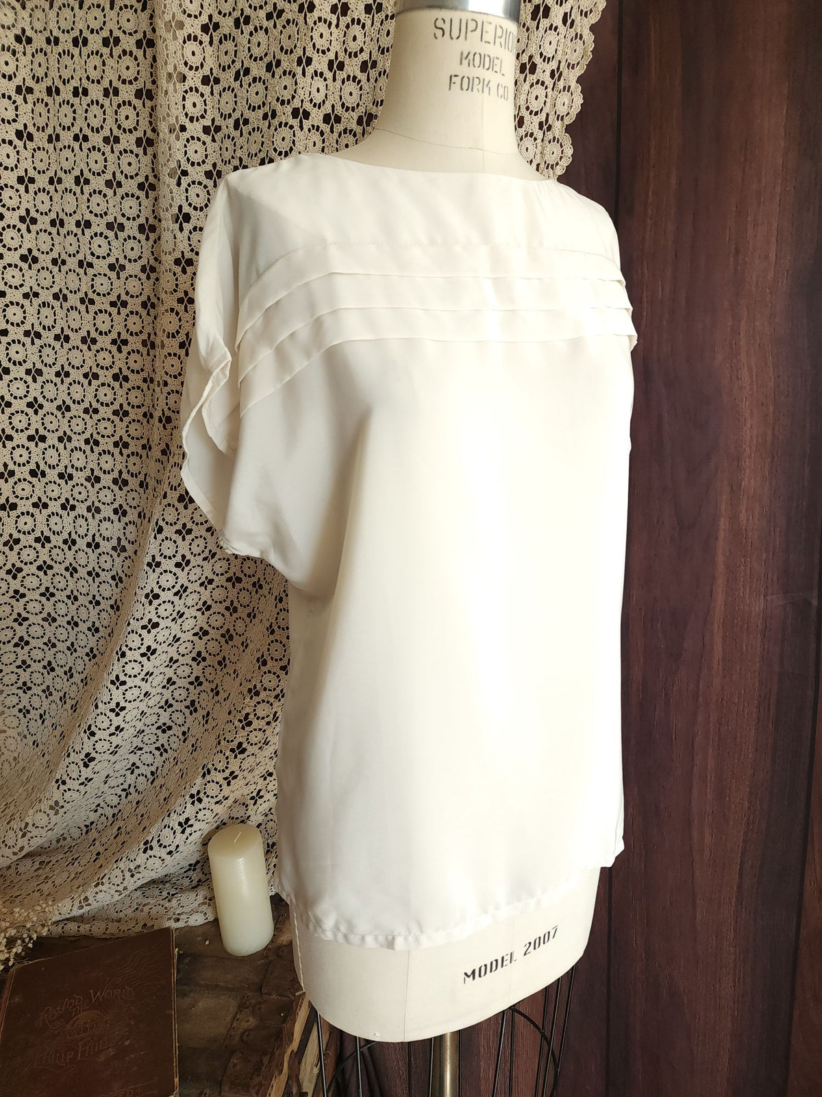 Vintage 1980s NWT Kaki Roberts Winter White Blouse