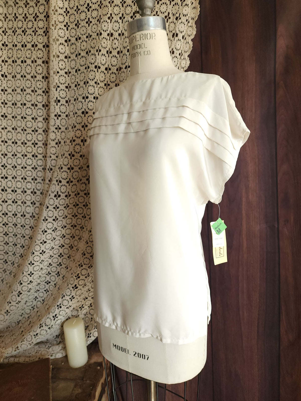 Vintage 1980s NWT Kaki Roberts Winter White Blouse