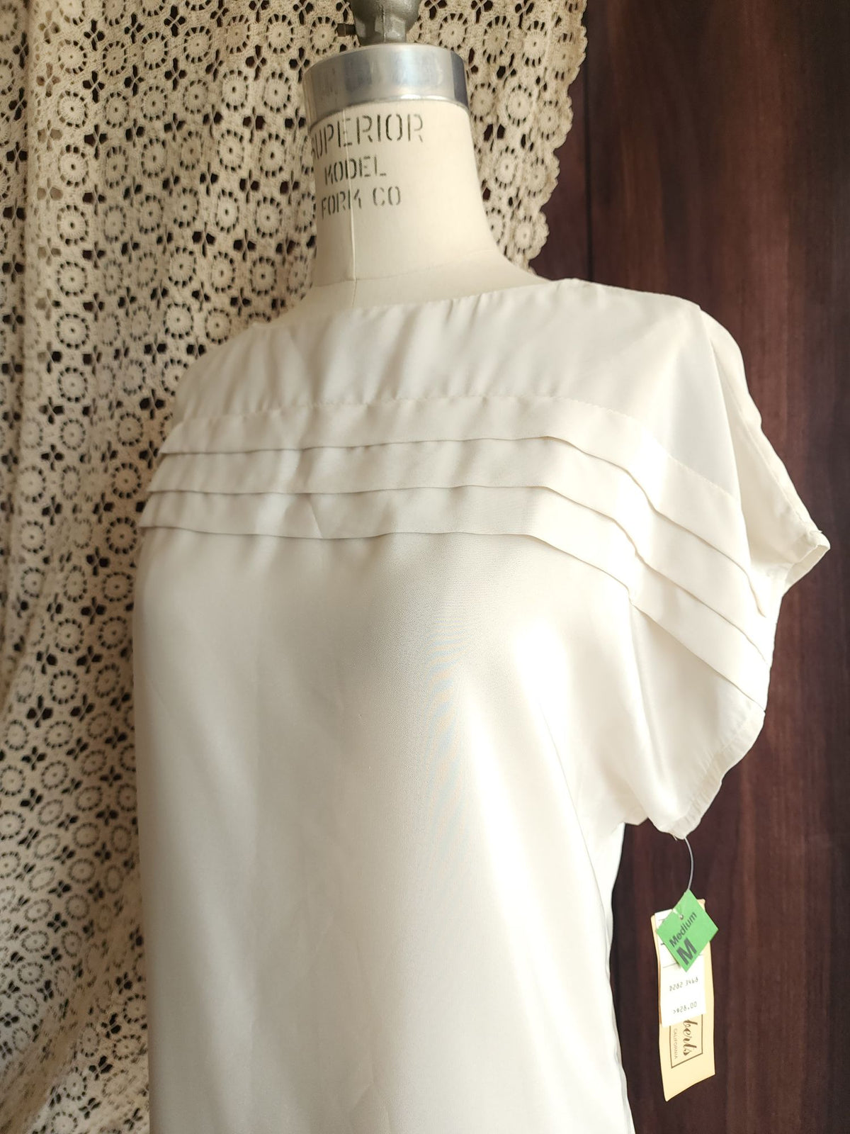 Vintage 1980s NWT Kaki Roberts Winter White Blouse