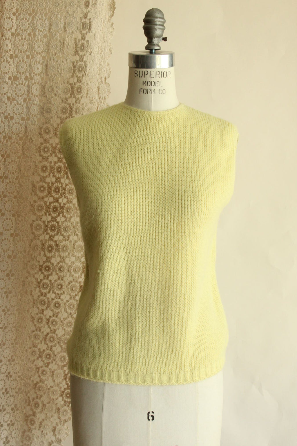 Vintage 1960s Classic Creations Yellow Knit Sweater Vest