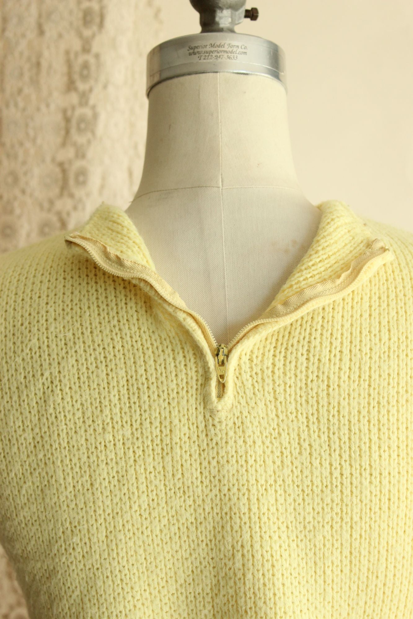 Vintage 1960s Classic Creations Yellow Knit Sweater Vest