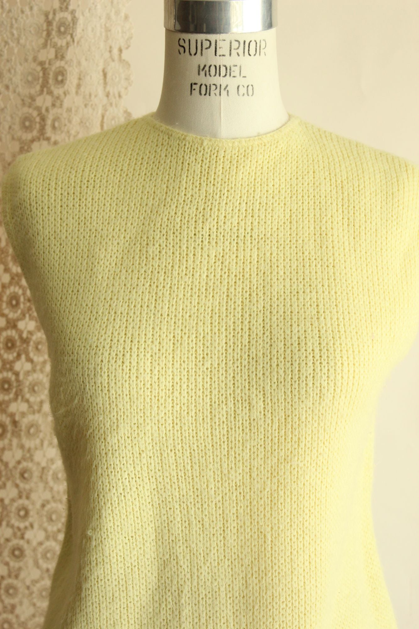 Vintage 1960s Classic Creations Yellow Knit Sweater Vest