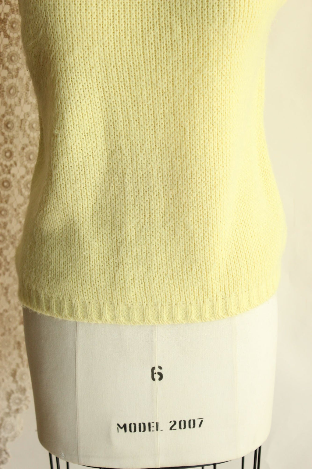 Vintage 1960s Classic Creations Yellow Knit Sweater Vest