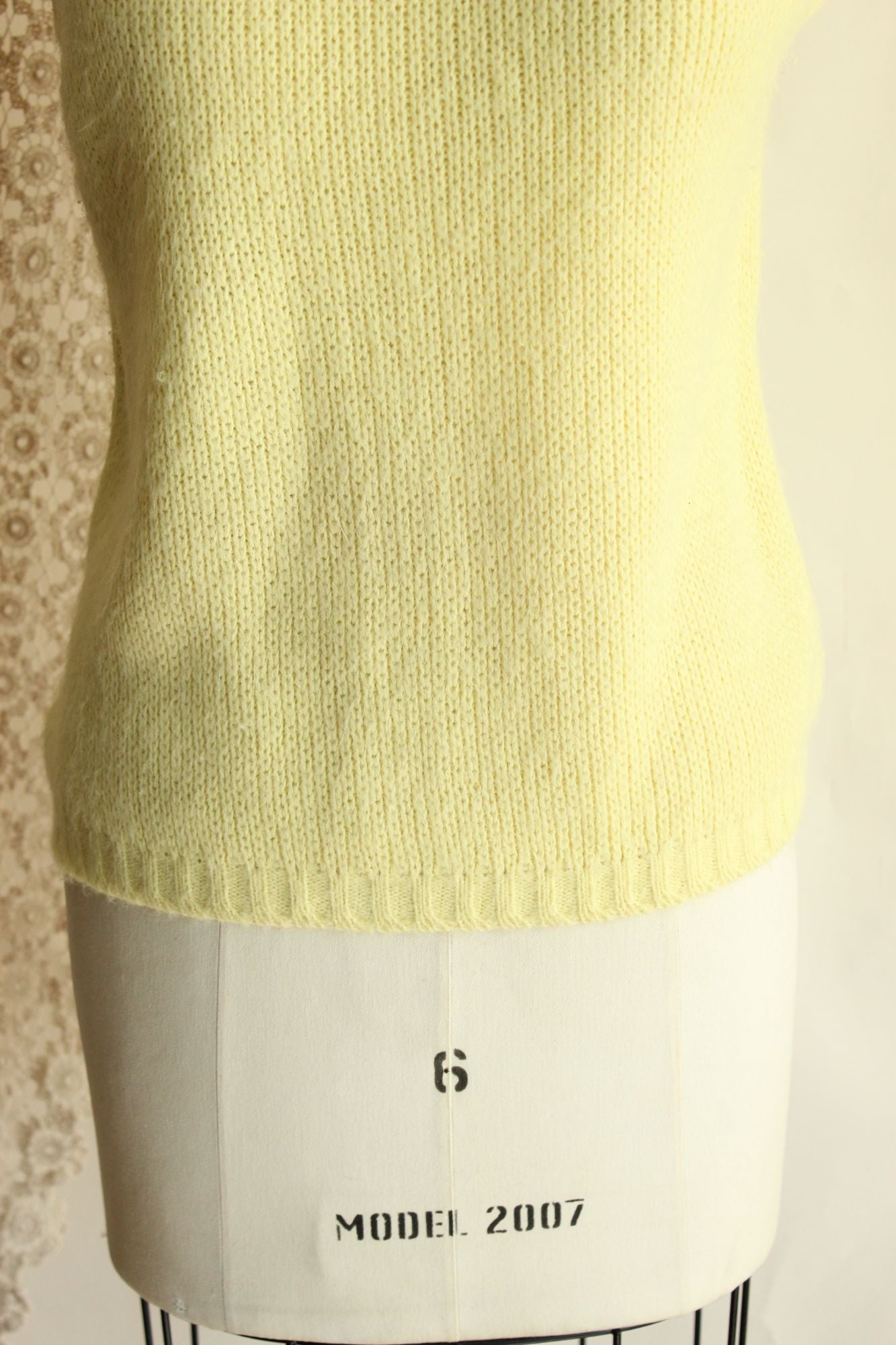 Vintage 1960s Classic Creations Yellow Knit Sweater Vest