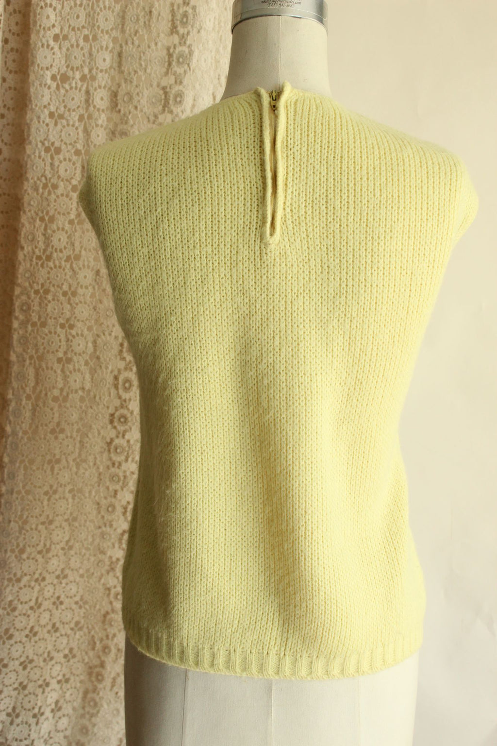 Vintage 1960s Classic Creations Yellow Knit Sweater Vest