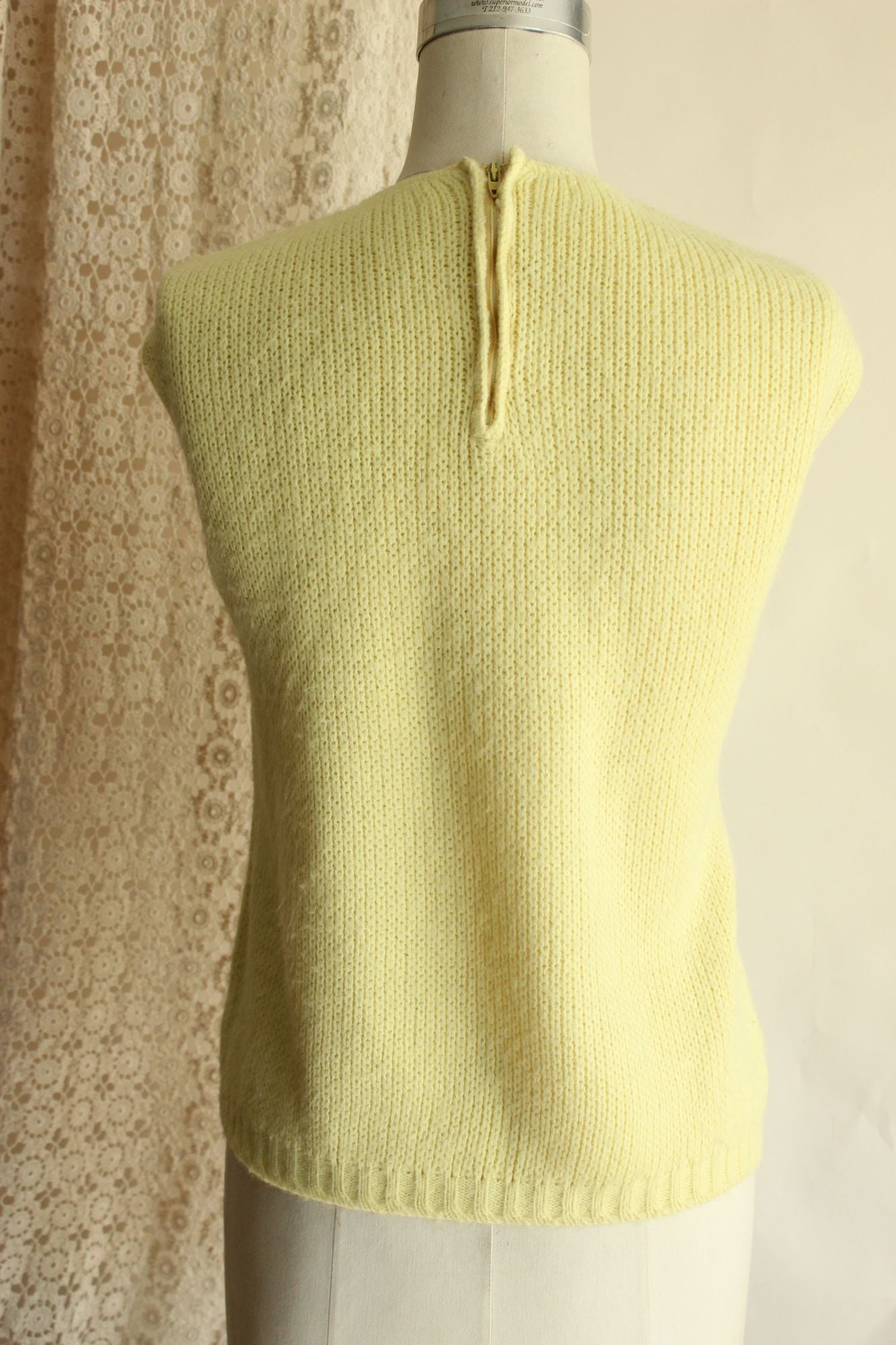 Vintage 1960s Classic Creations Yellow Knit Sweater Vest