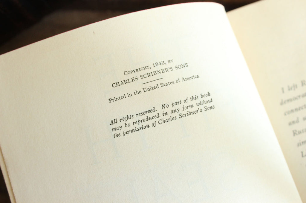 Vintage 1940s Book, " The Fifth Seal" by Mark Aldanov Published by Charles Scribner's Sons