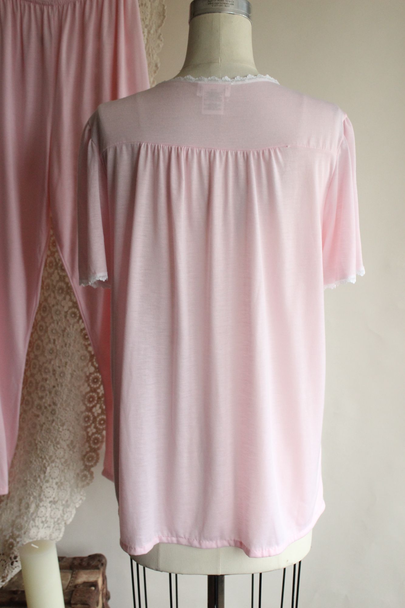 Vintage 2000s Pink Adonna PJ Pants And Top Set