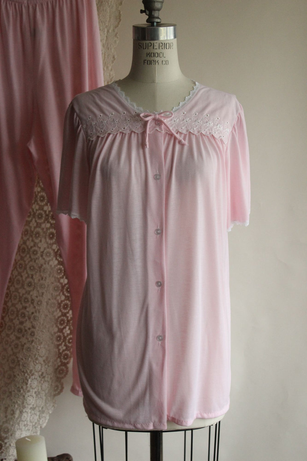 Vintage 2000s Pink Adonna PJ Pants And Top Set
