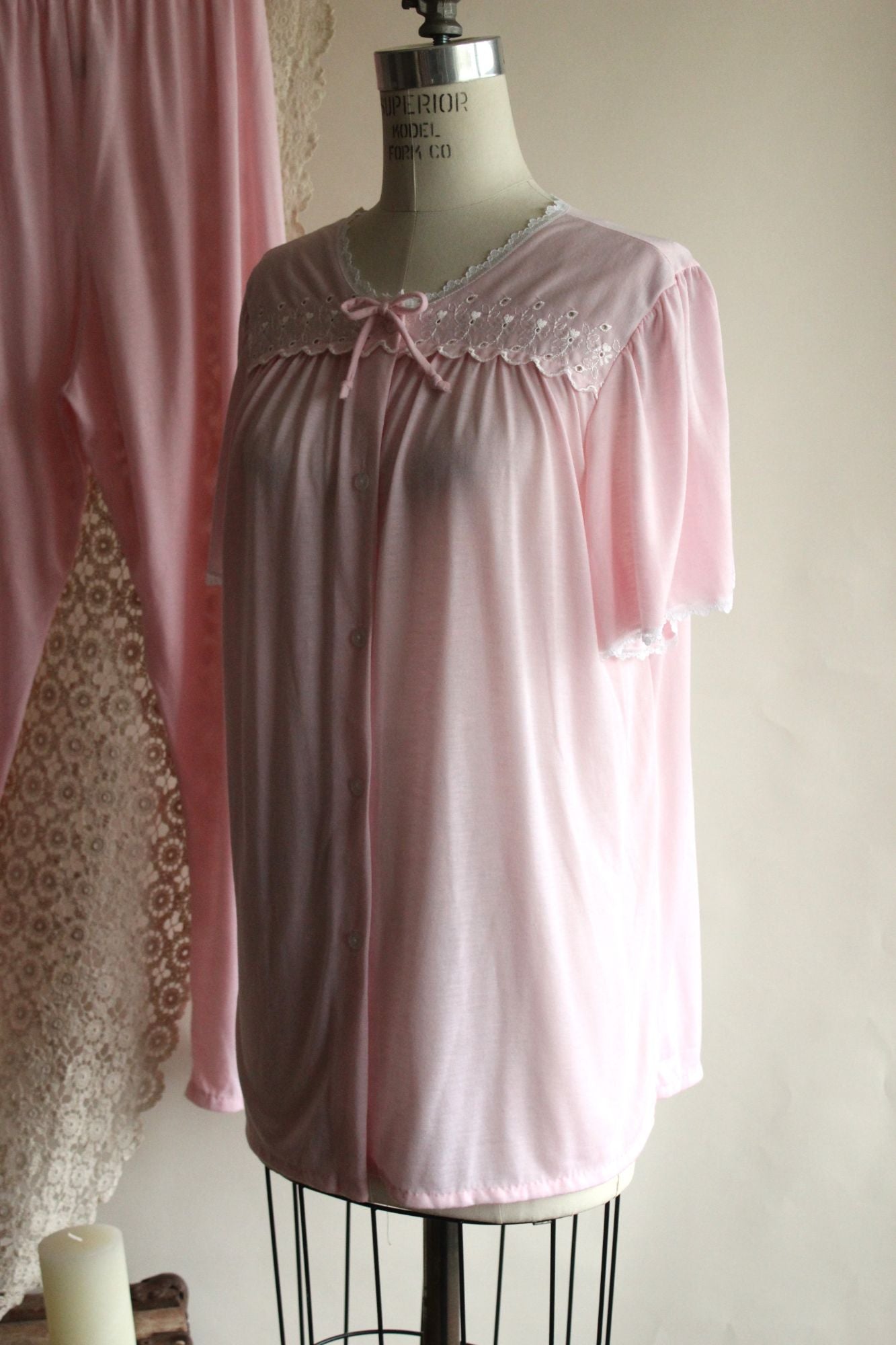 Vintage 2000s Pink Adonna PJ Pants And Top Set