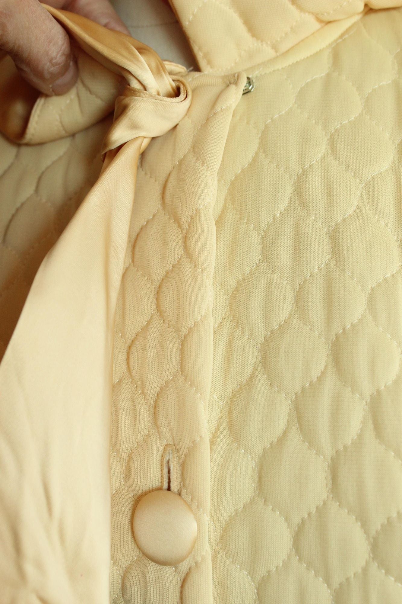 Vintage 1960s Gossard Artemis Golden Yellow Quilted Robe