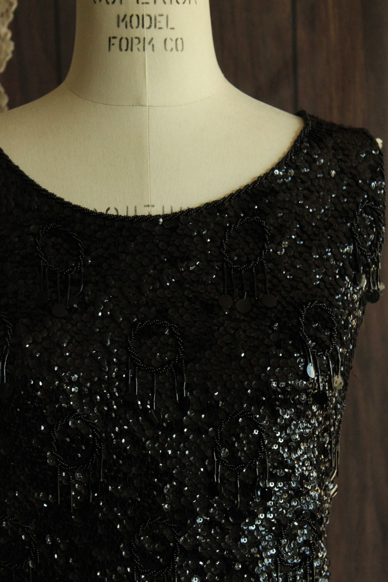 Vintage 1960s Forecast Shops Beaded and Sequined Sweater Top