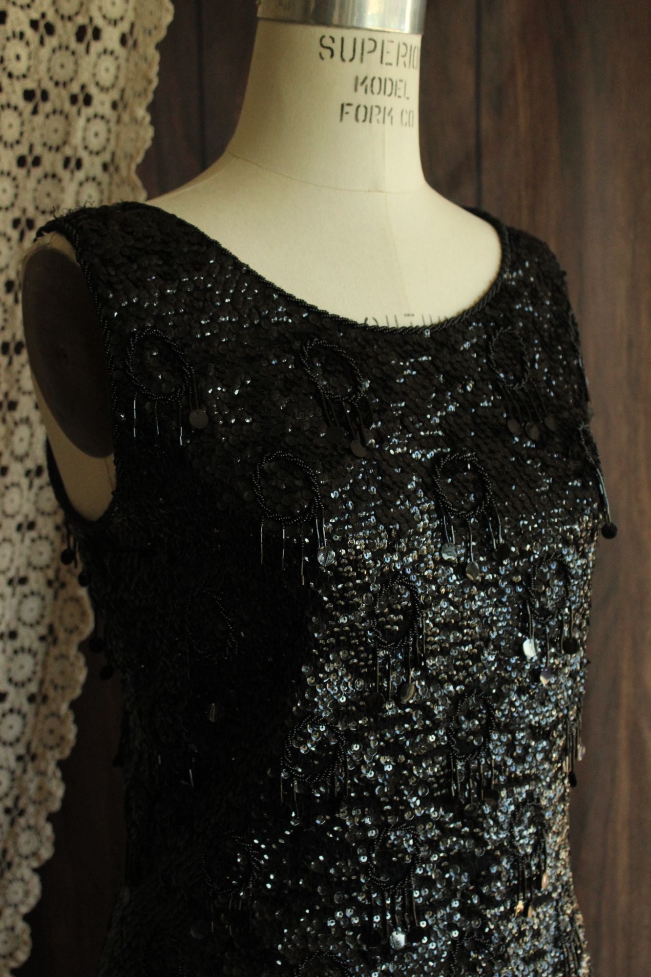 Vintage 1960s Forecast Shops Beaded and Sequined Sweater Top