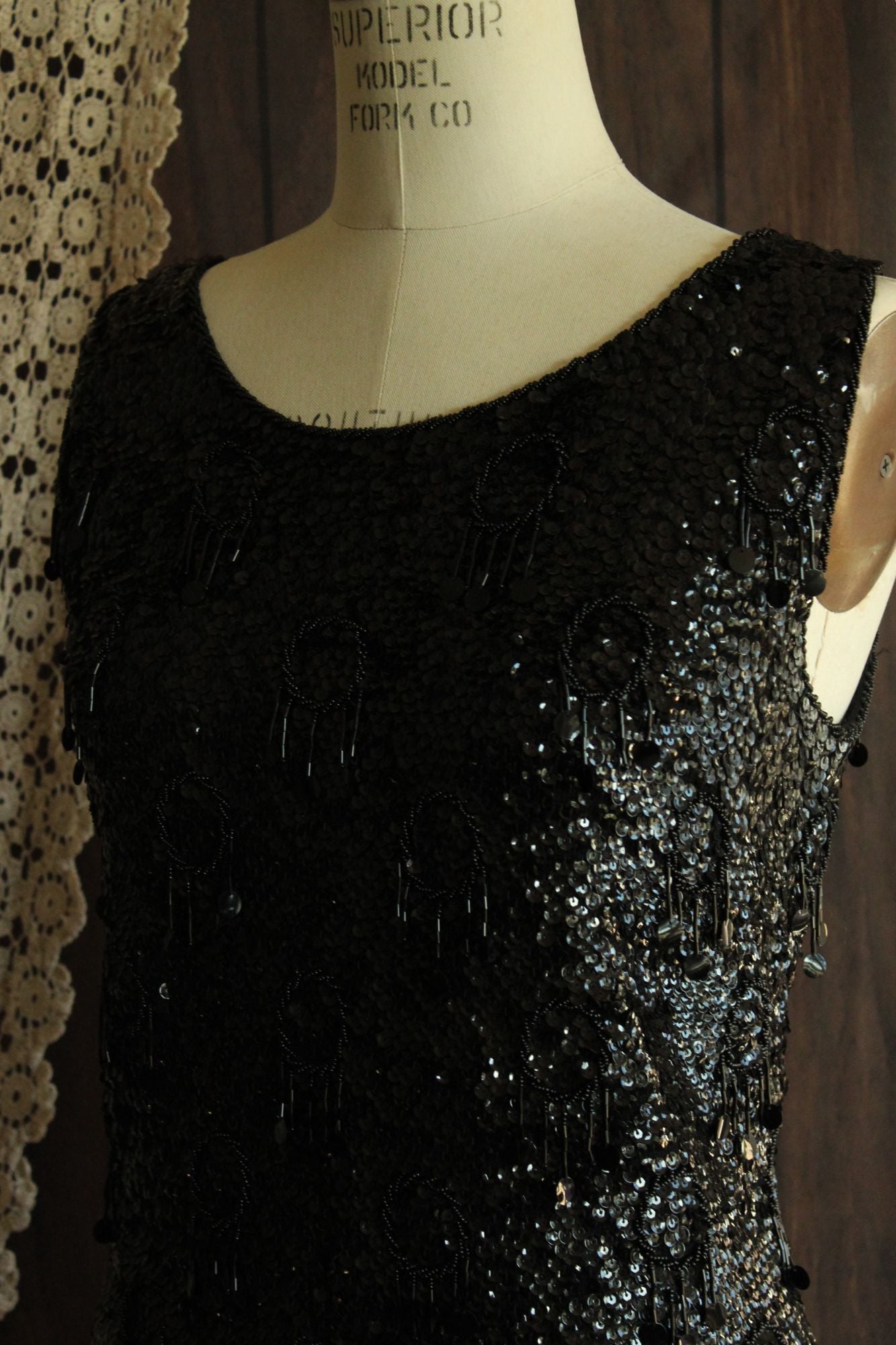 Vintage 1960s Forecast Shops Beaded and Sequined Sweater Top