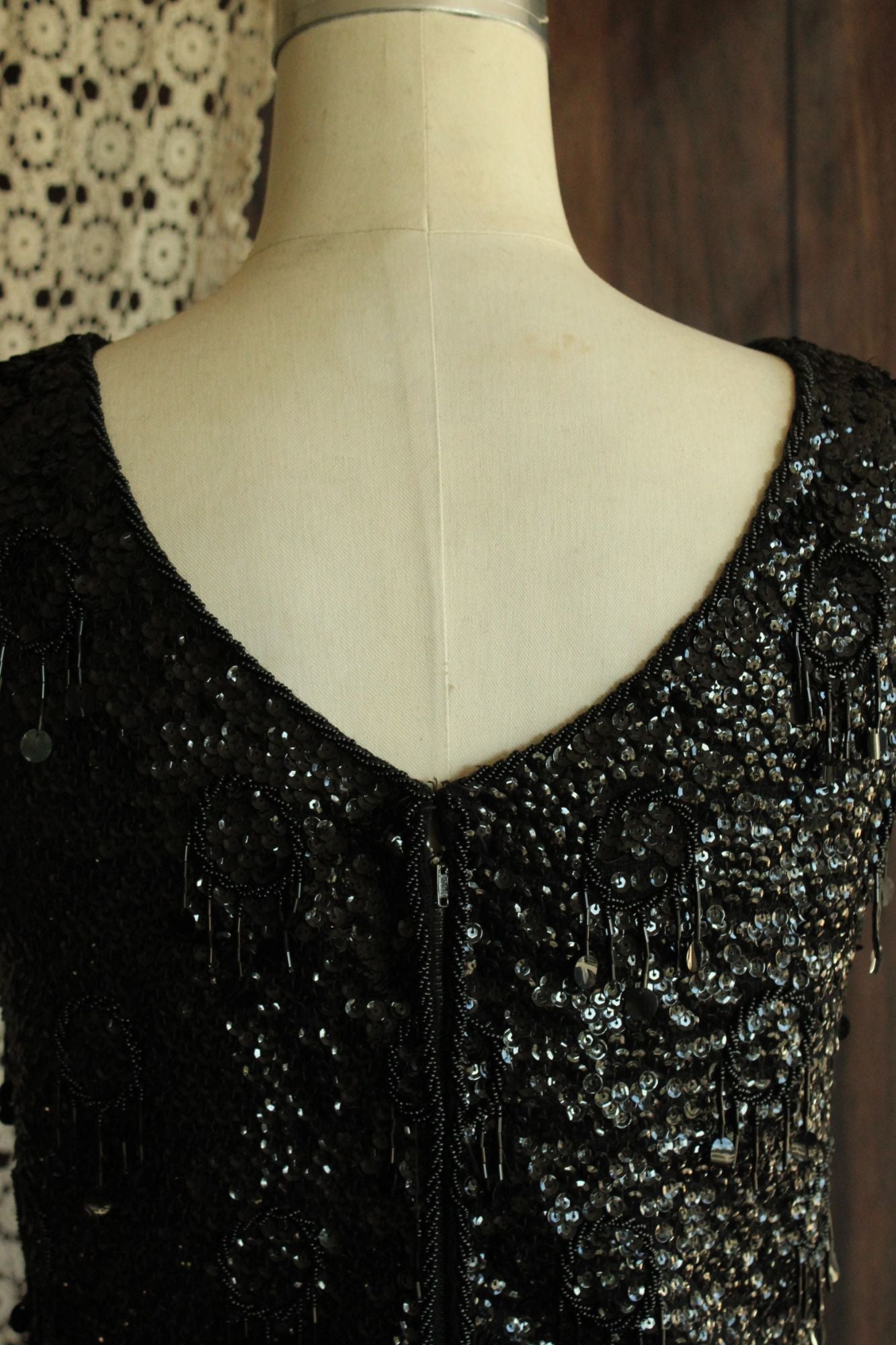 Vintage 1960s Forecast Shops Beaded and Sequined Sweater Top