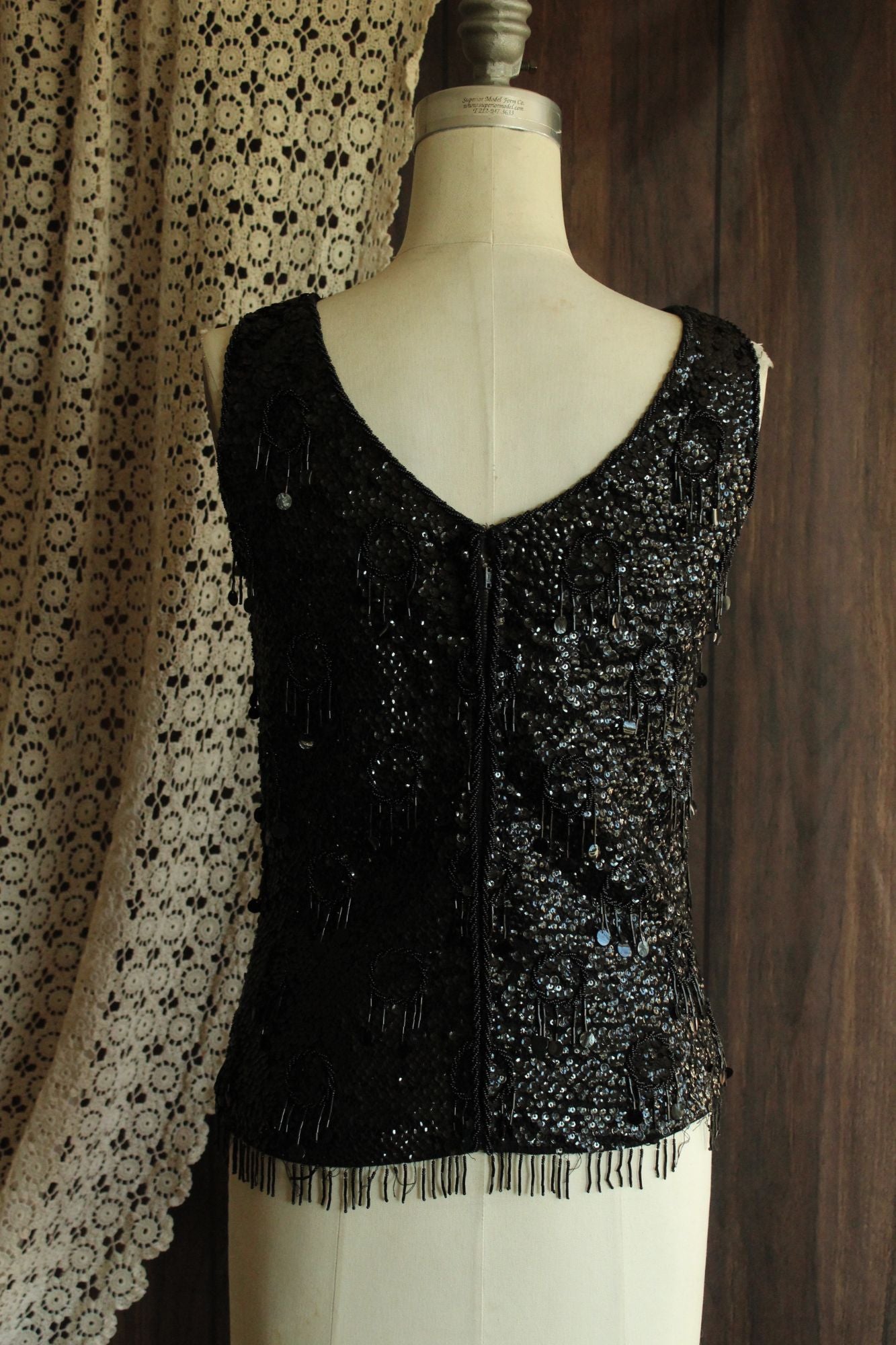 Vintage 1960s Forecast Shops Beaded and Sequined Sweater Top