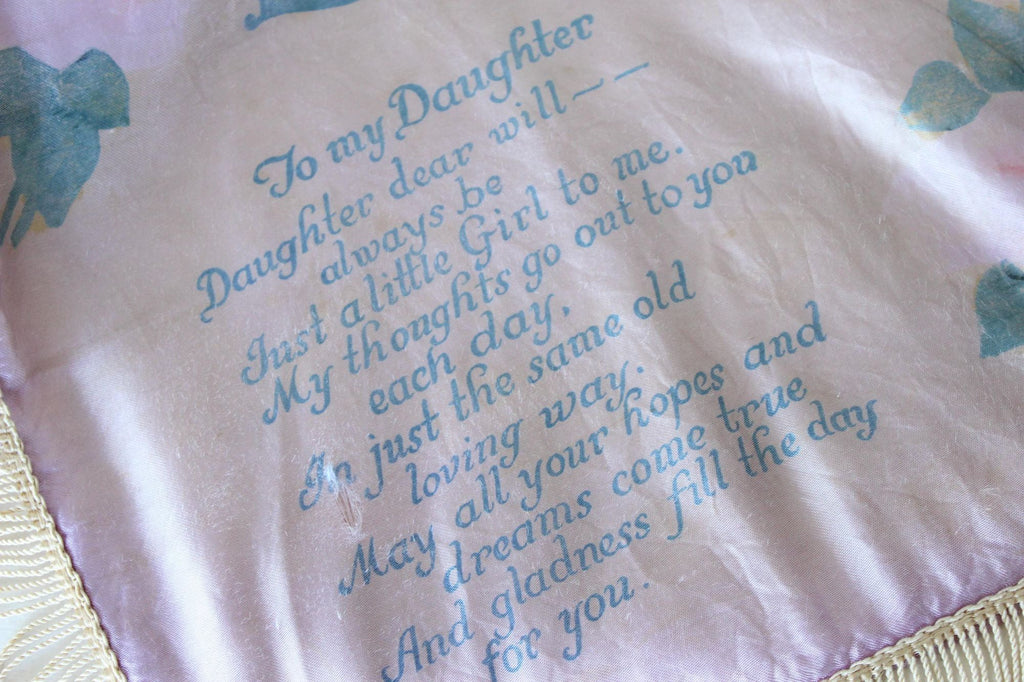 Vintage 1940s Long Beach CA Souvenir Pillowcase