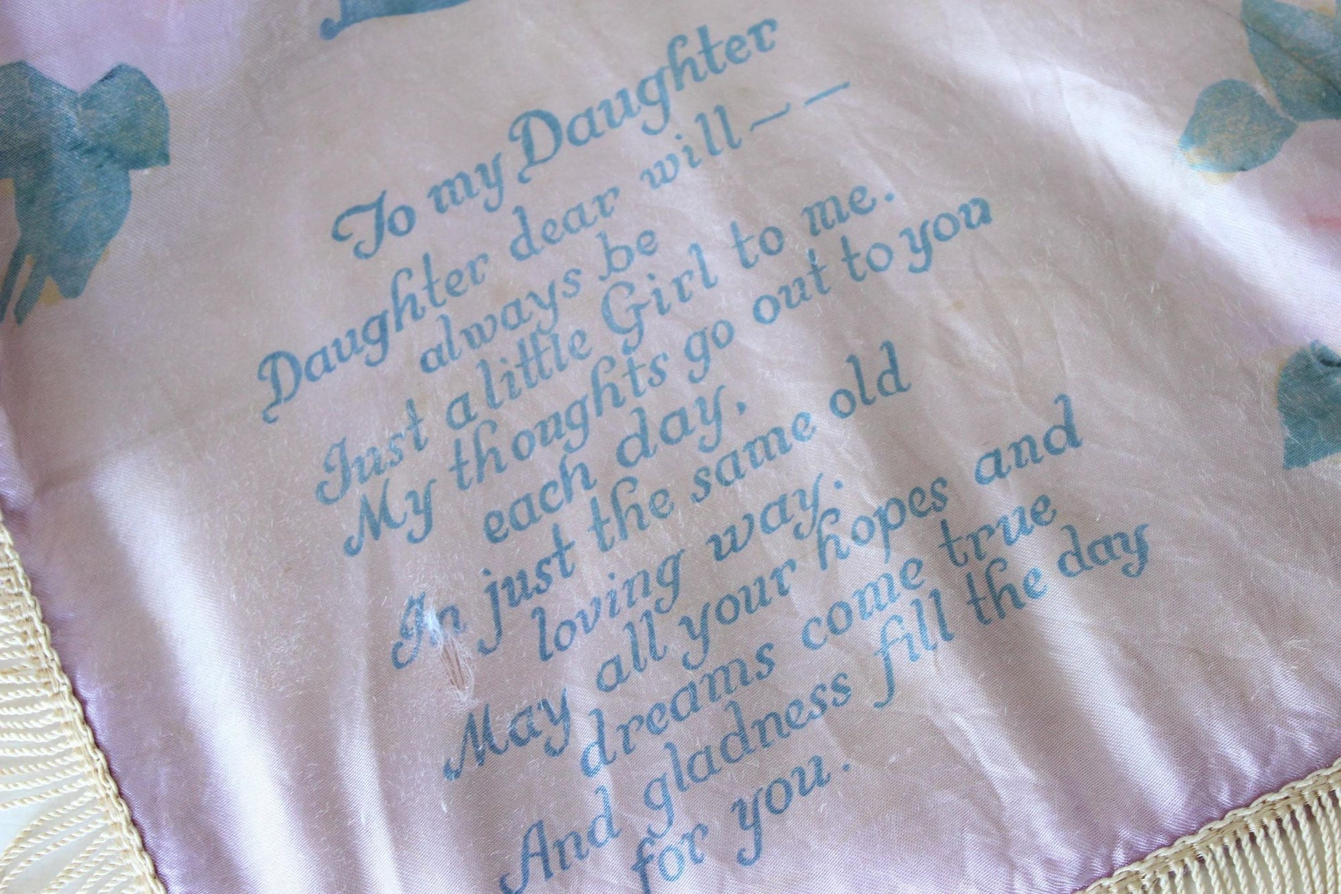 Vintage 1940s Long Beach CA Souvenir Pillowcase