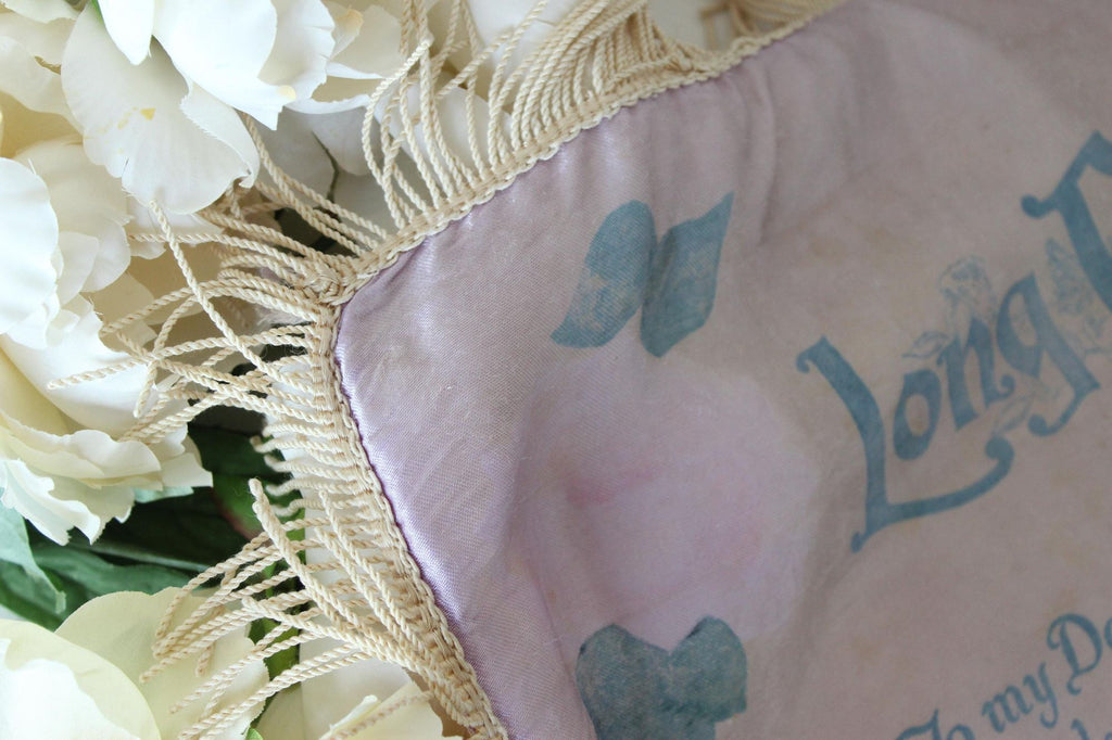 Vintage 1940s Long Beach CA Souvenir Pillowcase