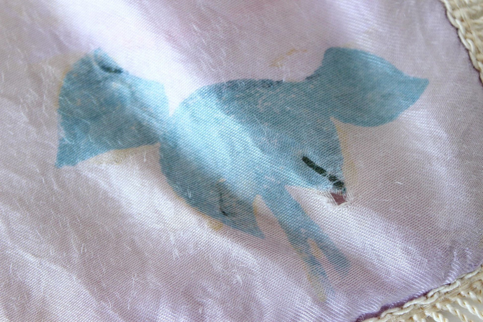 Vintage 1940s Long Beach CA Souvenir Pillowcase