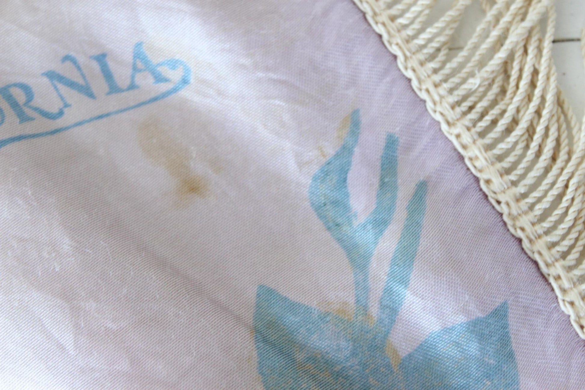 Vintage 1940s Long Beach CA Souvenir Pillowcase