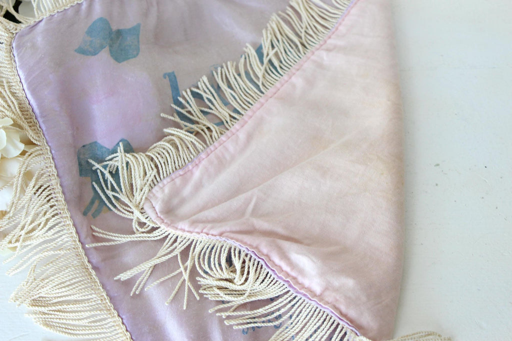 Vintage 1940s Long Beach CA Souvenir Pillowcase