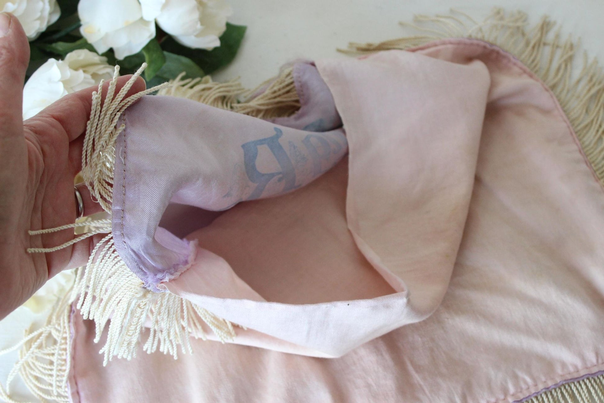 Vintage 1940s Long Beach CA Souvenir Pillowcase