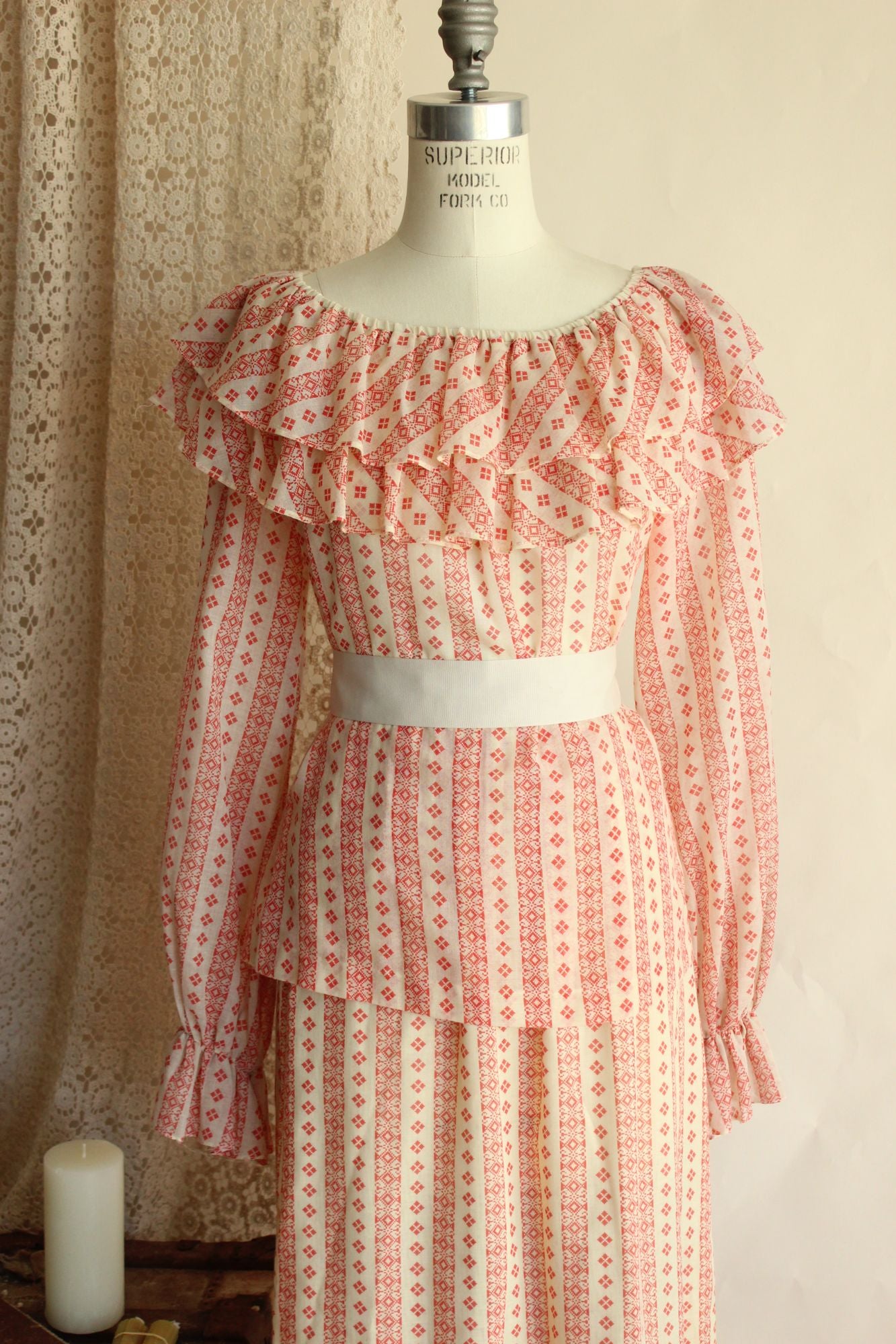 Vintage 1960s 1970s Peasant Style Skirt and Blouse by Neiman-Marcus