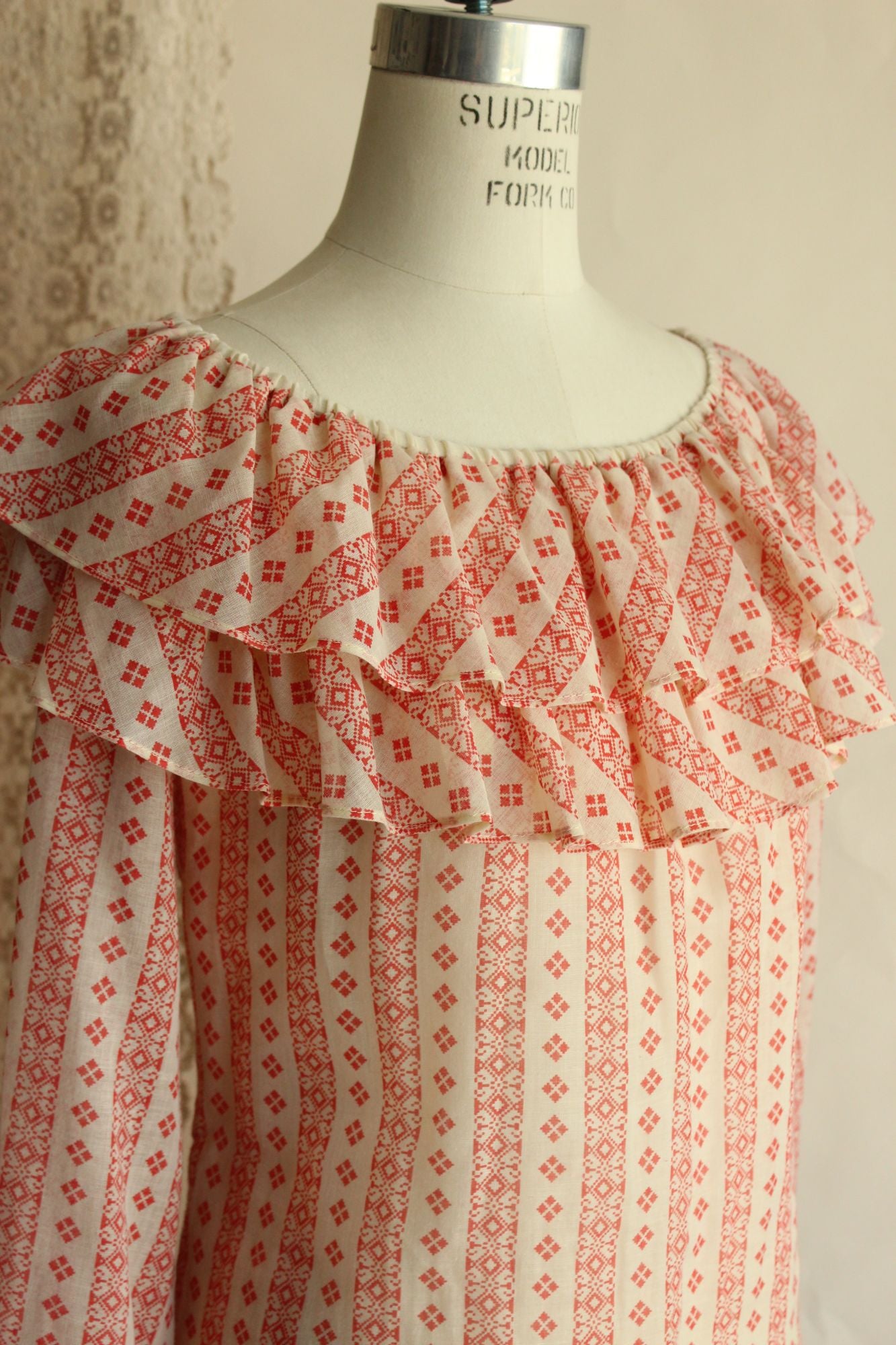 Vintage 1960s 1970s Peasant Style Skirt and Blouse by Neiman-Marcus