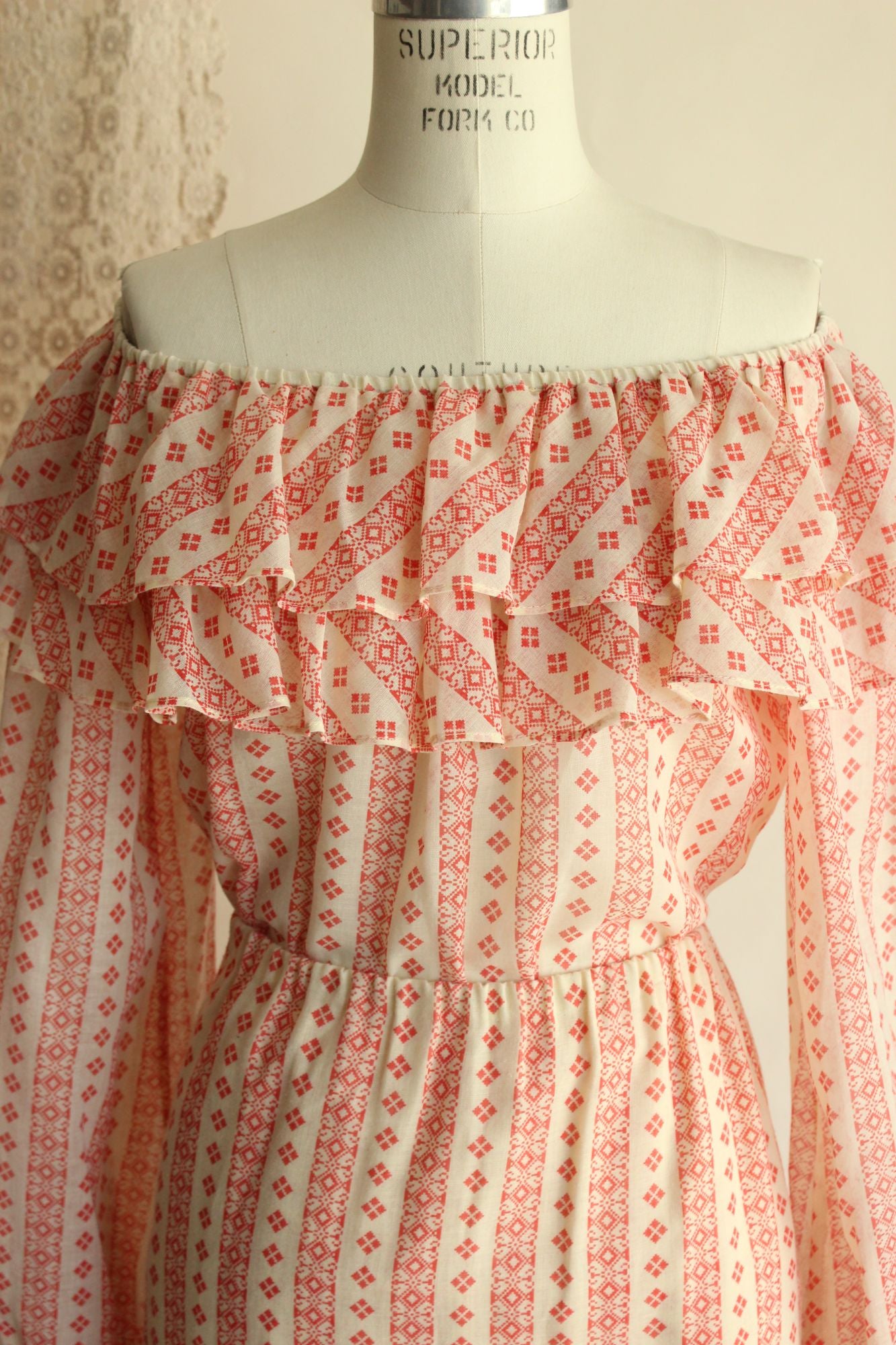 Vintage 1960s 1970s Peasant Style Skirt and Blouse by Neiman-Marcus
