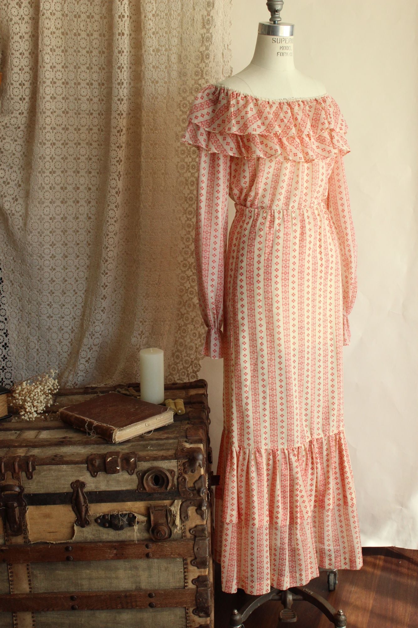 Vintage 1960s 1970s Peasant Style Skirt and Blouse by Neiman-Marcus