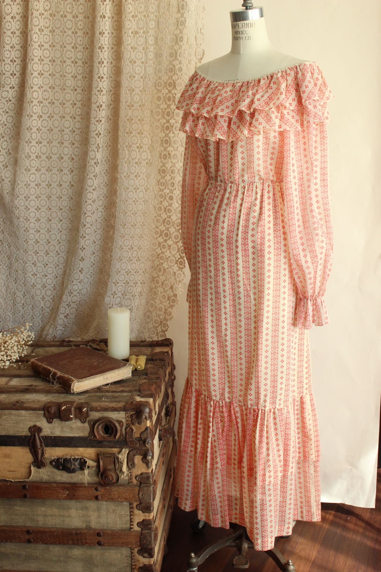 Vintage 1960s 1970s Peasant Style Skirt and Blouse by Neiman-Marcus