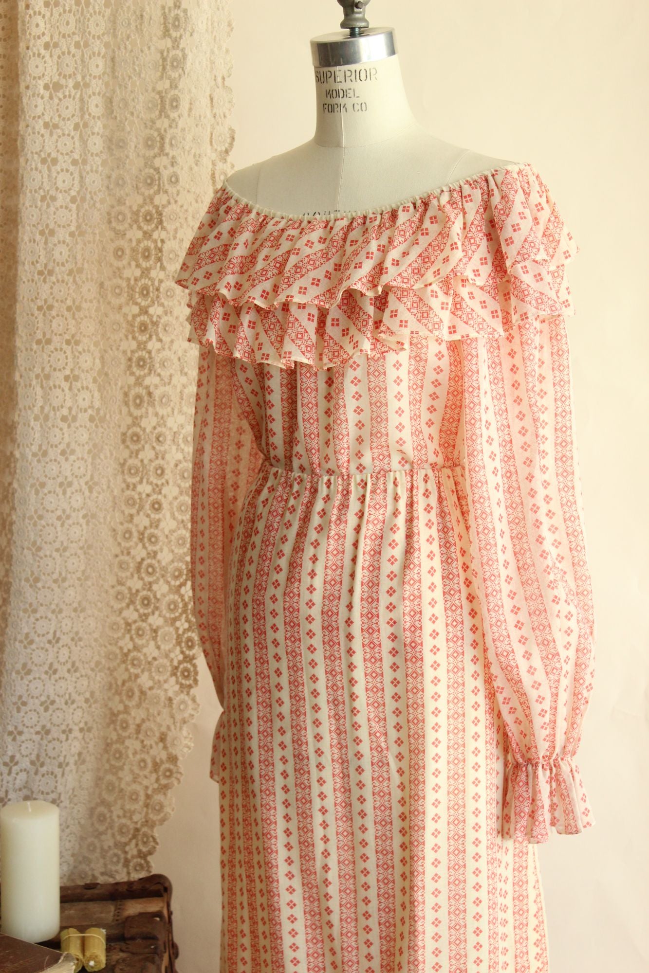 Vintage 1960s 1970s Peasant Style Skirt and Blouse by Neiman-Marcus