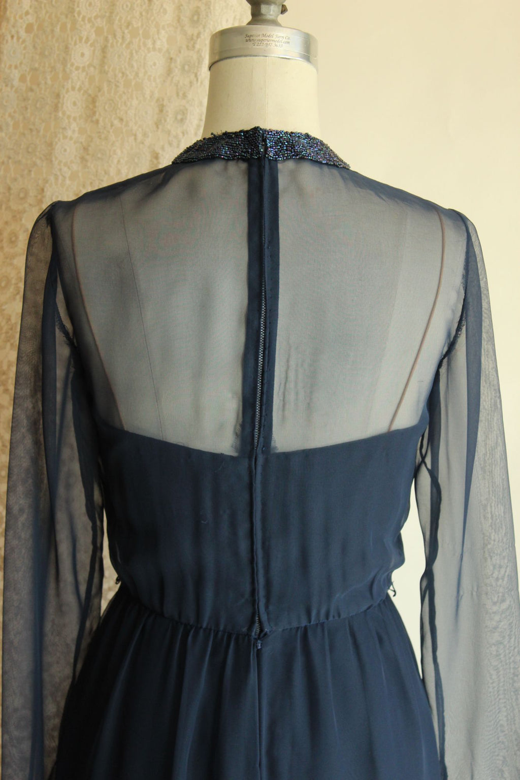 Vintage 1960s Victoria Royal Ltd. Navy Blue Cocktail Dress