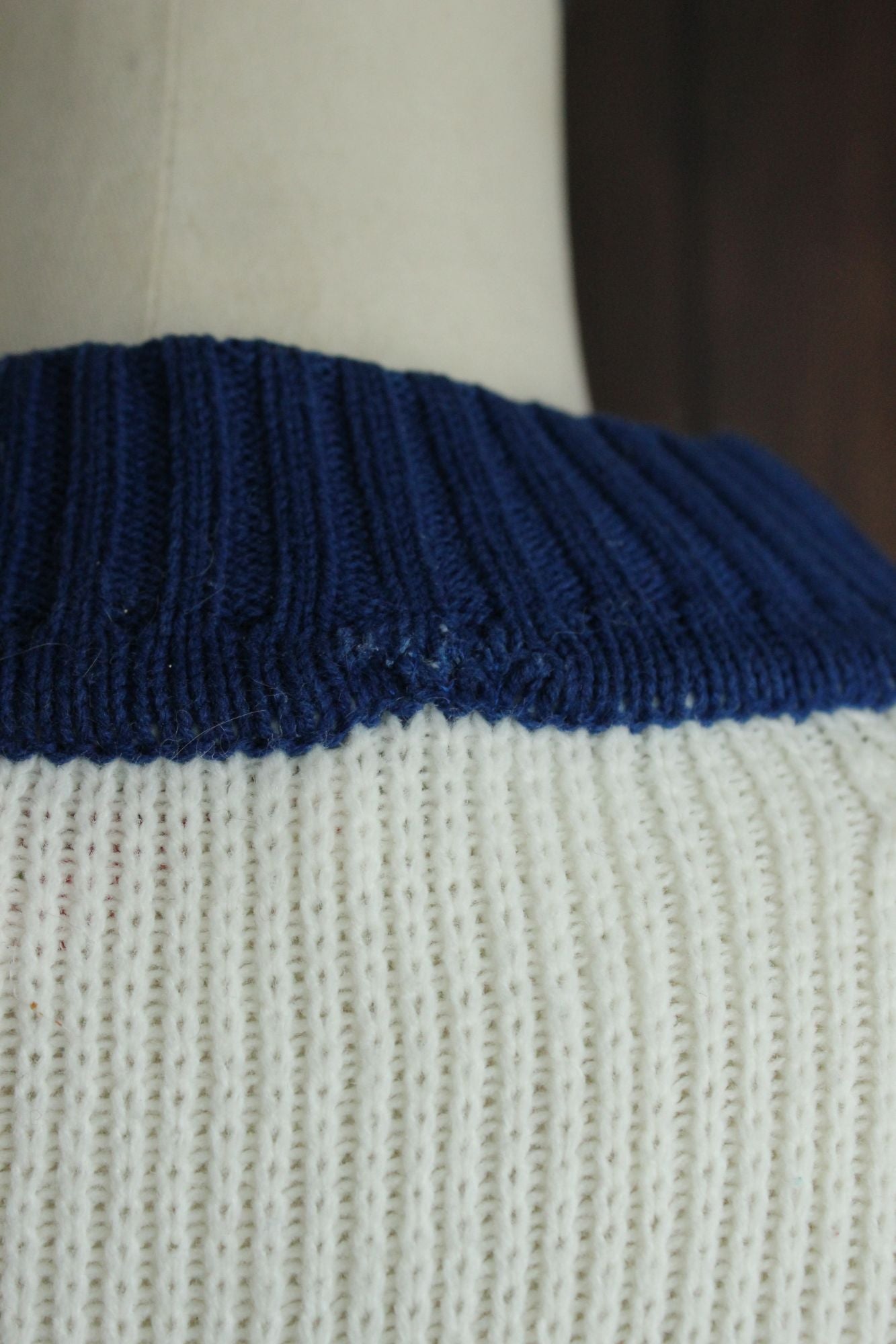 Vintage 1970s The Campus Shop Nordic Style Blue and White Jumper