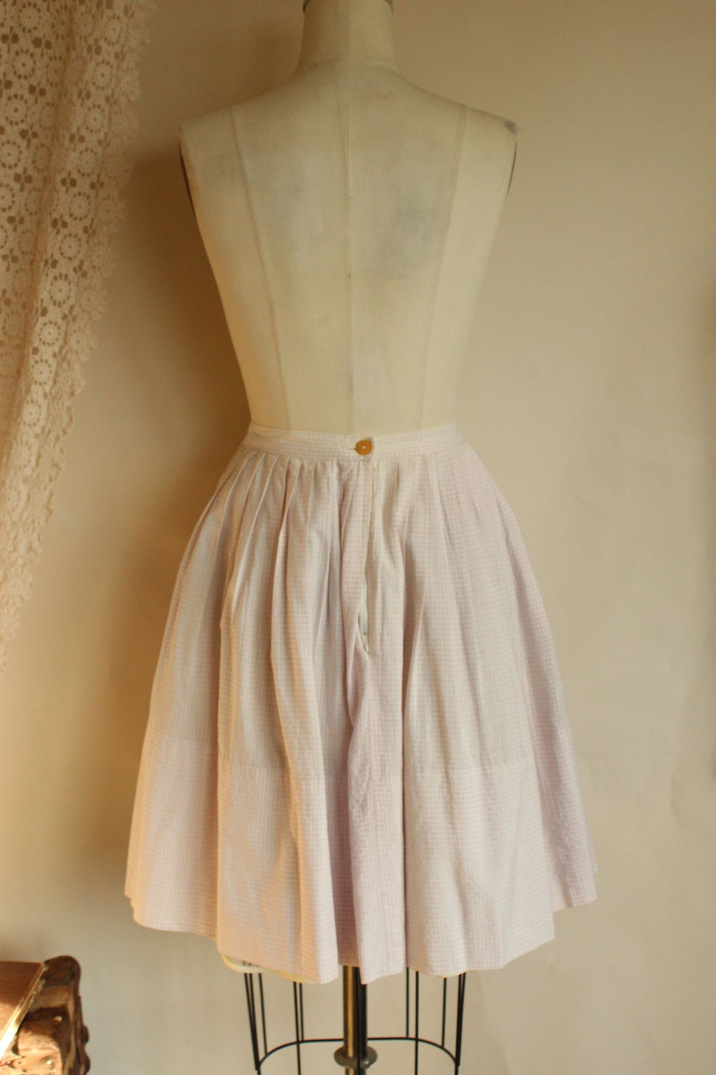 Vintage 1950s Fritzi Of CA Purple Gingham Full Circle Skirt