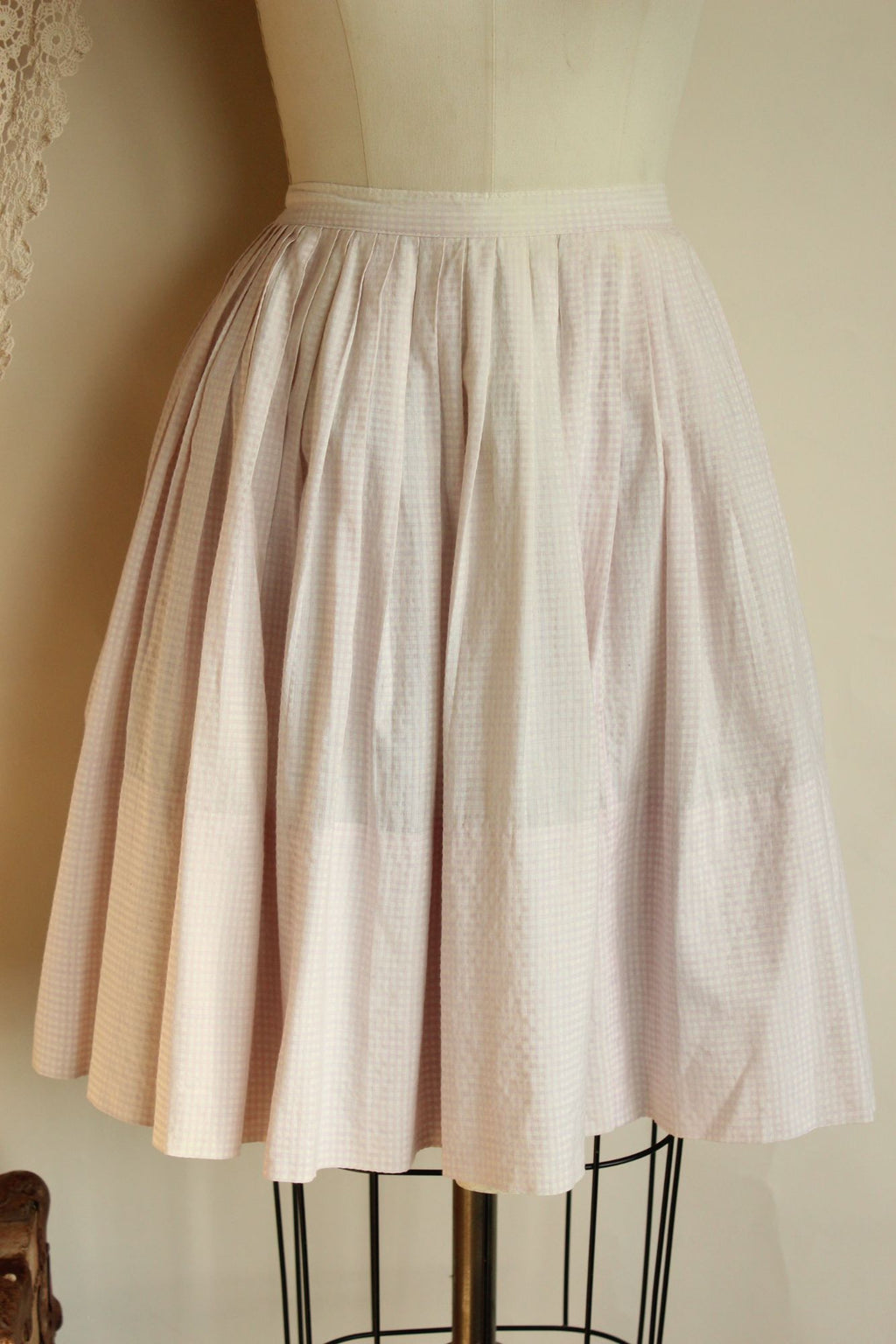 Vintage 1950s Fritzi Of CA Purple Gingham Full Circle Skirt