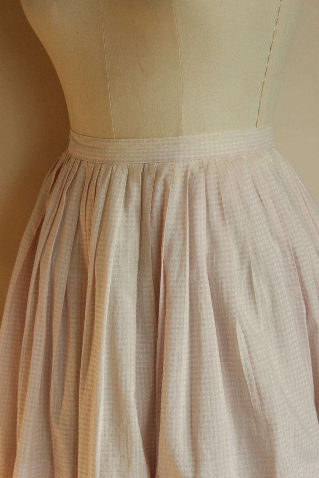 Vintage 1950s Fritzi Of CA Purple Gingham Full Circle Skirt
