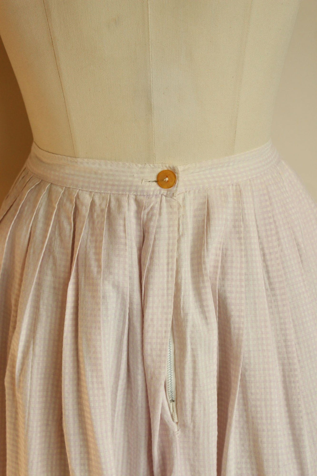Vintage 1950s Fritzi Of CA Purple Gingham Full Circle Skirt