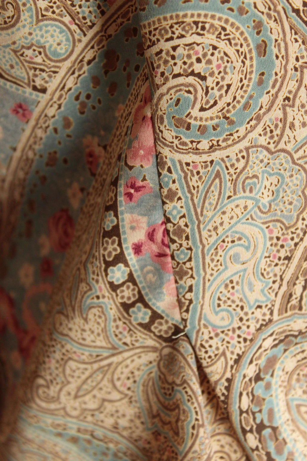 Vintage 1990s Koret Blue And Pink Paisley Blouse
