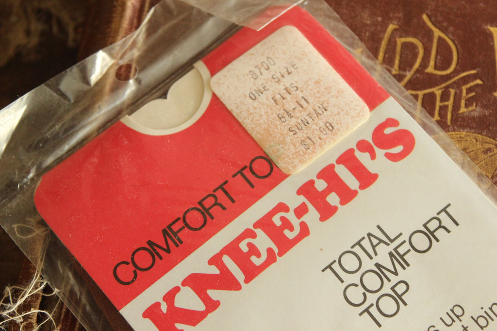 Vintage 1980s 1990s Knee High Stockings,in Suntan